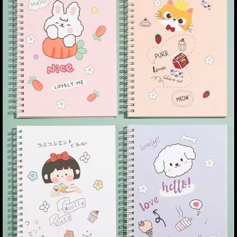 4 pack of sealed kawaii spiral notebooks